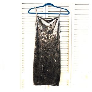 Billabong charcoal velvet mini dress sz m